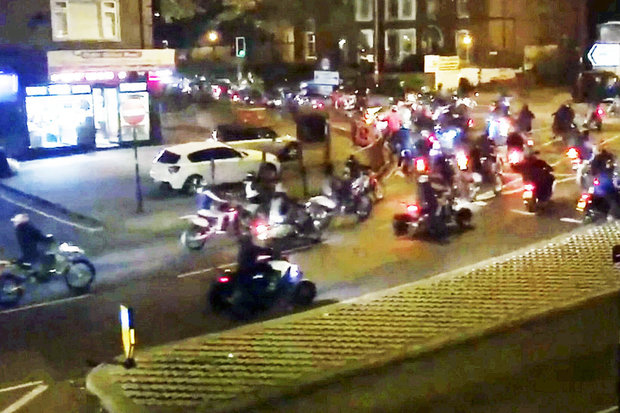 Masked bikers 'ride amok' in Halloween Ride Out in London