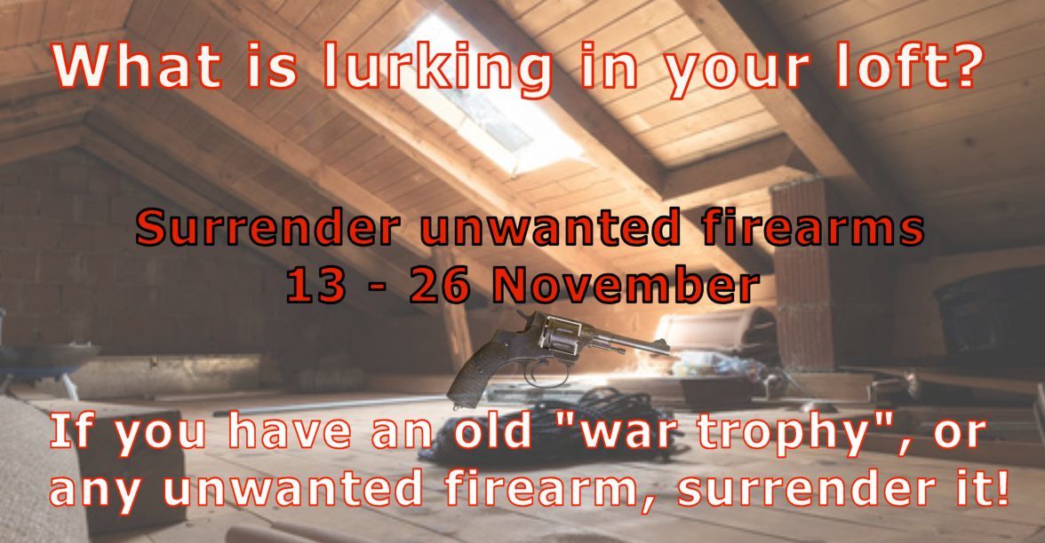 A national firearms campaign starts today for people to surrender unwanted firearms #GiveUpYourGun