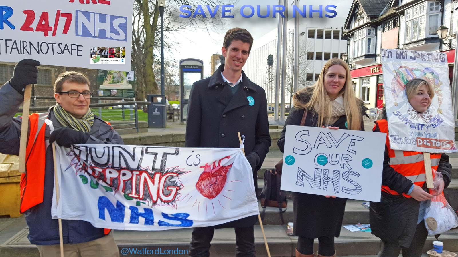 Junior Doctors protest in Watford Hertfordshire Save our NHS