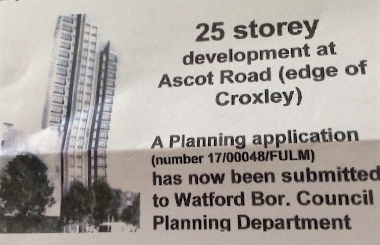 Residents are petitioning the Construction of 25-Storey Tower Block in Watford
