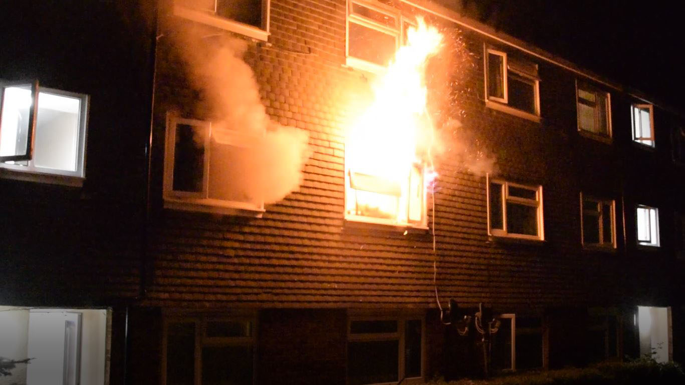 Block of flats explode in dangerous fire