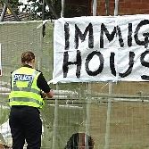 EUrefendum Day : Police remove Immigrant Graffiti Banner on House