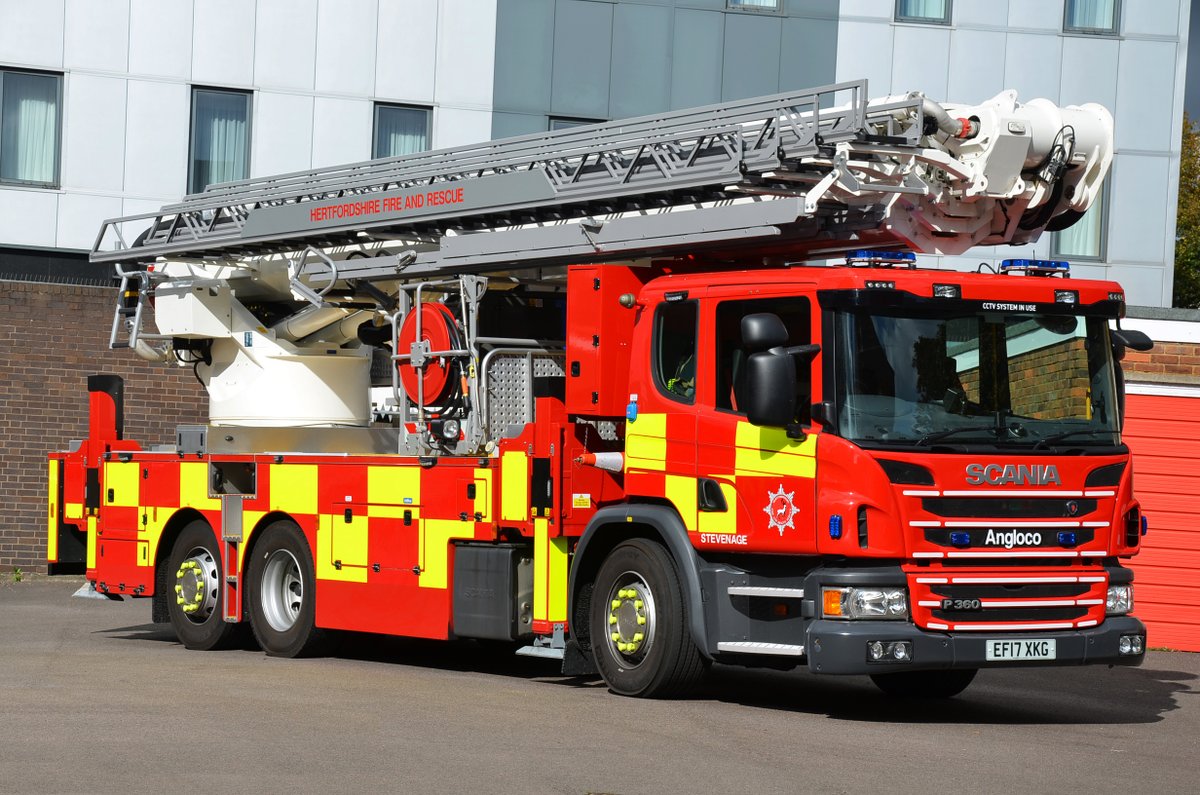 the new ALP at Stevenage, the tallest Aerial in the UK based on a Scania P360 with Bronto FL45 XR