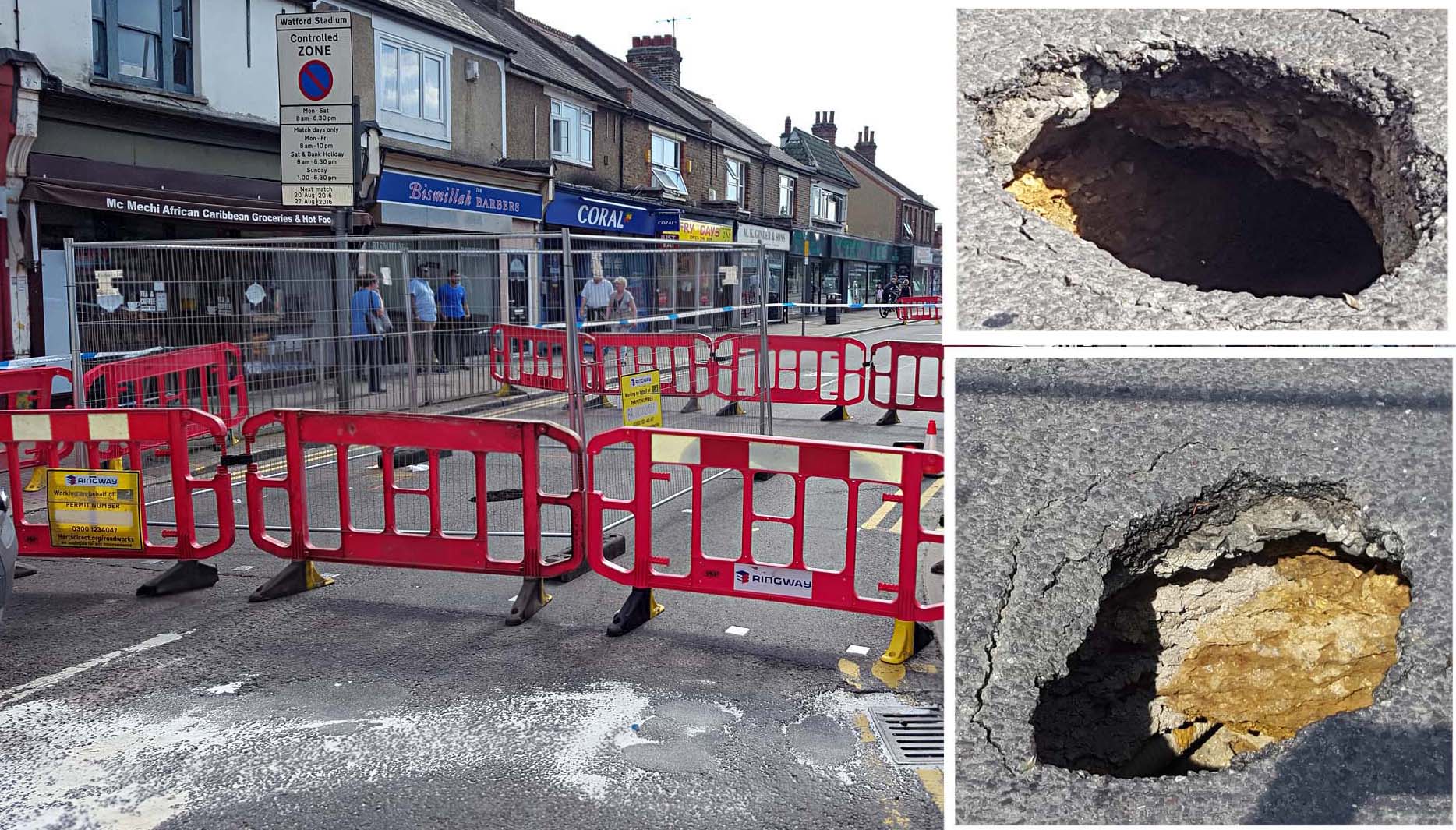Vicarage Road, Watford closed all weekend due to sinkhole