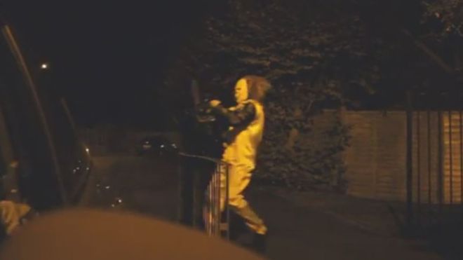 'Creepy clown' with chainsaw caught on video on Brunel University grounds
