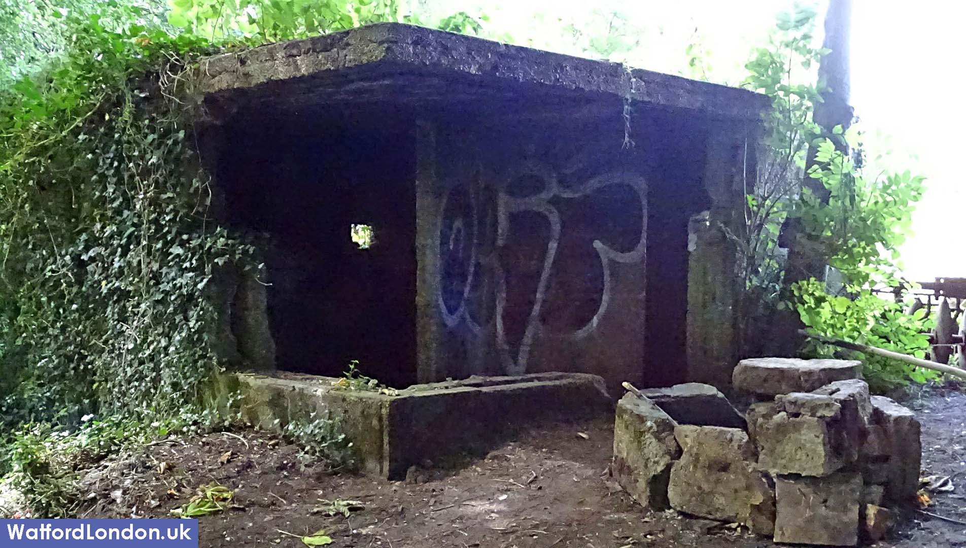 Old War shelter being used as Rural Drug Den at historic hospital cemetery