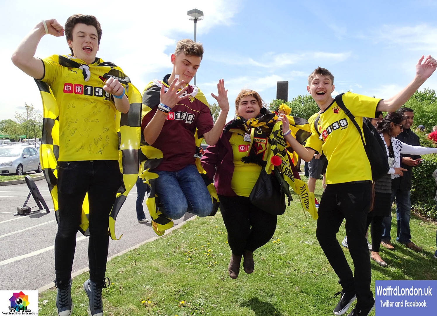 Watford Fans where literally Jumping for Joy