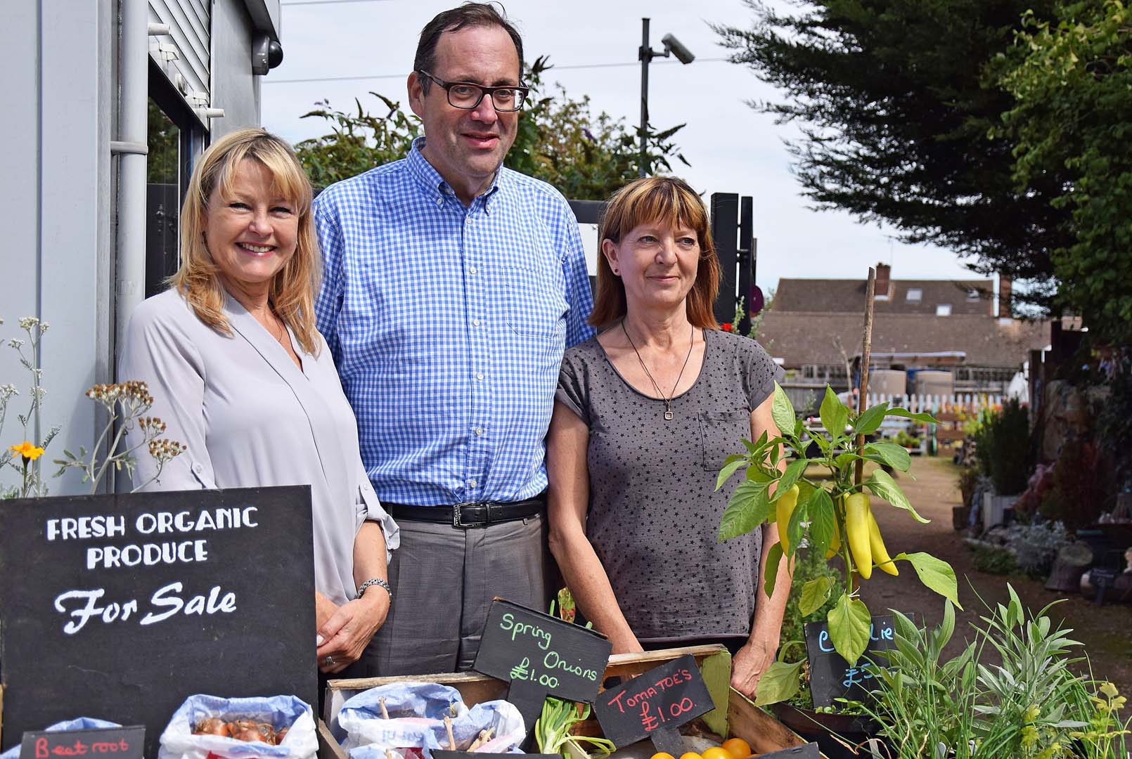 All Organic at the Green Canteen on the Meriden estate in Watford, as elected Conservative MP Richard Harrington discovered when he called in today.