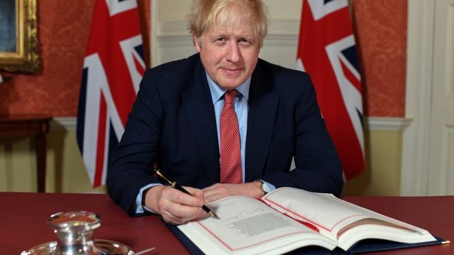 Brexit 2020: Boris Johnson signs withdrawal agreement in Downing Street