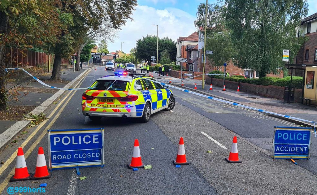 Police closed part of St Albans Road between the Dome roundabout to the junction of Sheepcot Lane.