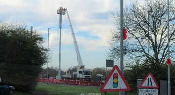 5G mast goes up during Lockdown2 in Watford