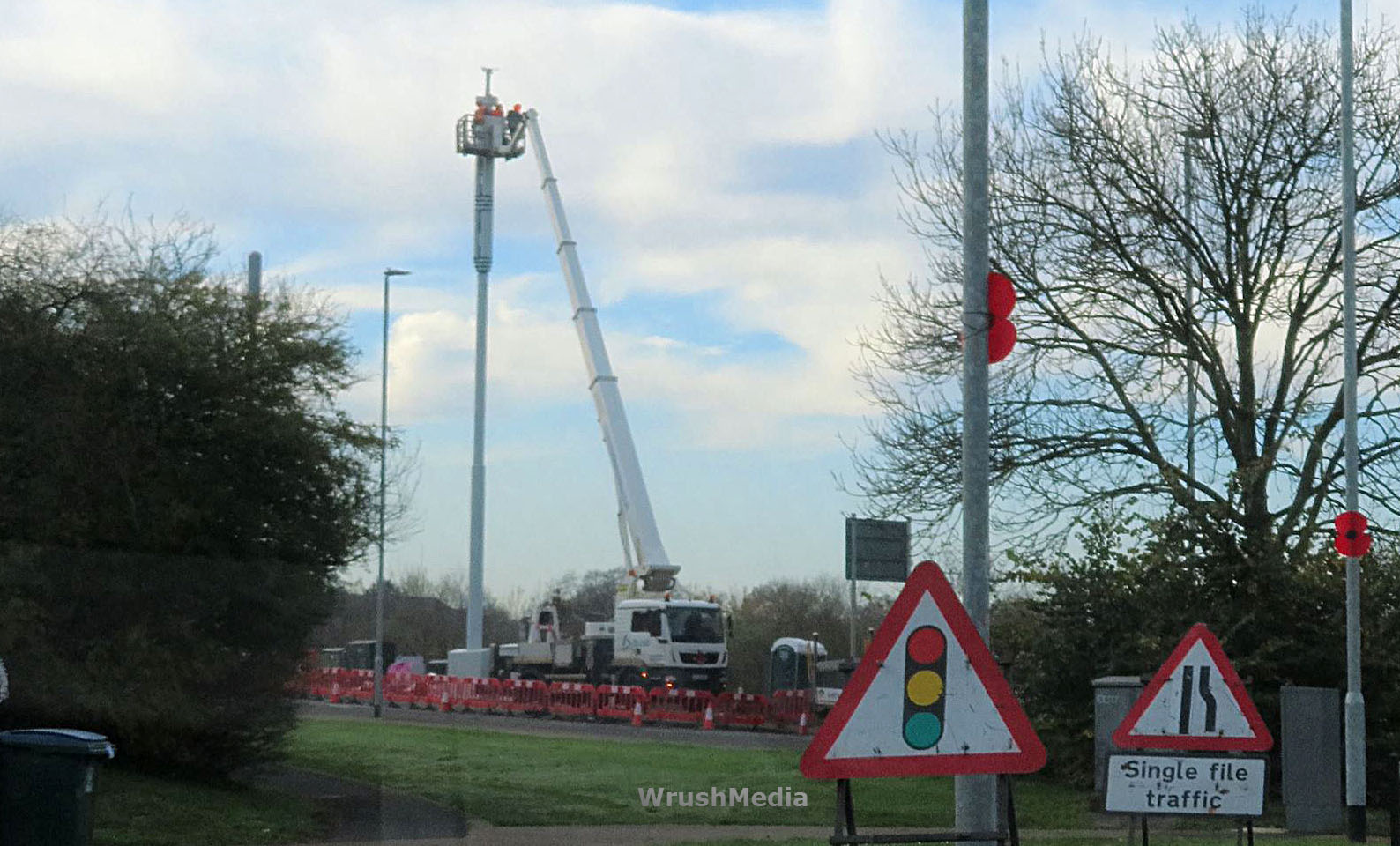 5G mast goes up during Lockdown2 in Watford