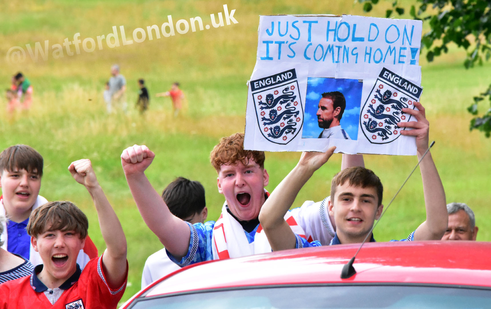 England Fans give big send-off at The Grove Hotel for Tonights Euro 2020 Final at Wembley