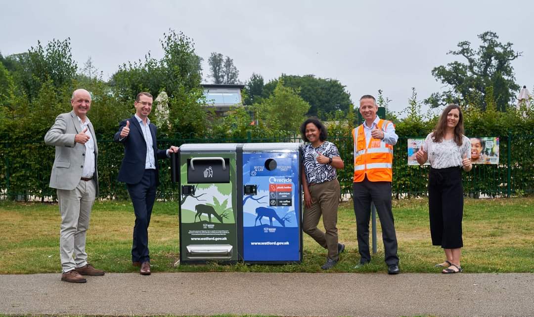 Solar Powered Compacting Litter bins installed in Park