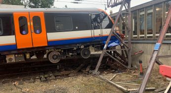 Train crashes through buffers injuring two people
