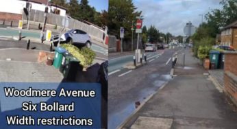 Crashes caught on video at Woodmere width restriction