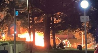Park Play Area Burnt in a Blaze of fire by Vandals