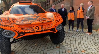 Prince Charles checks out the new Formula-E McLaren car
