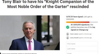 Tony Blair knighthood petition to have honor removed on it’s way to one million signatures
