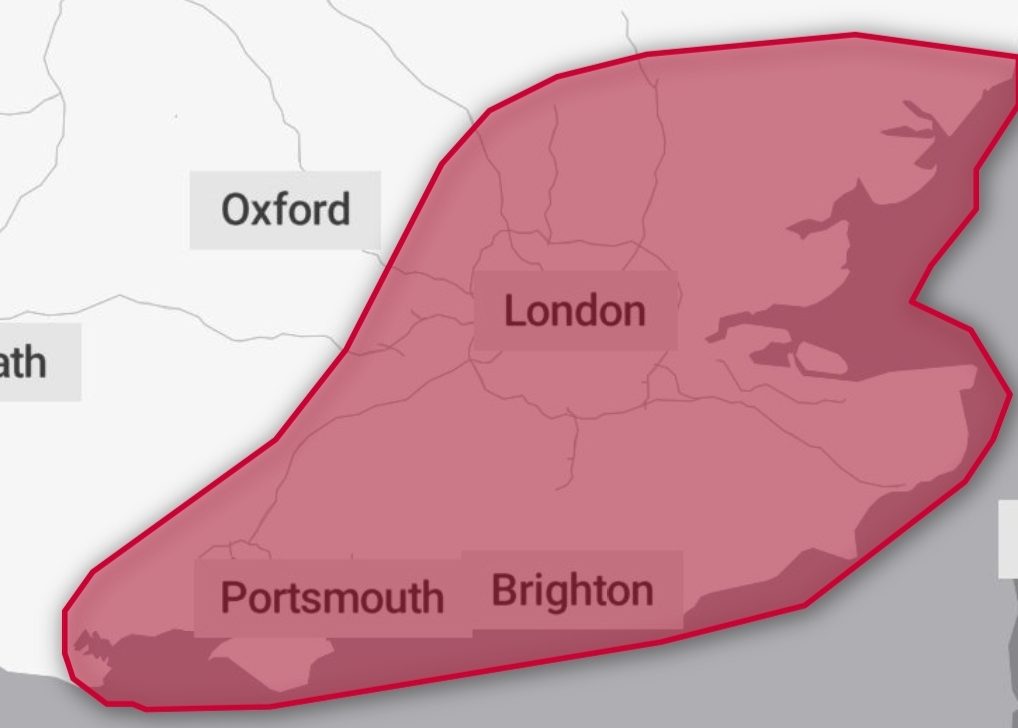 South East Red Weather issued Storm Warning Danger to Life