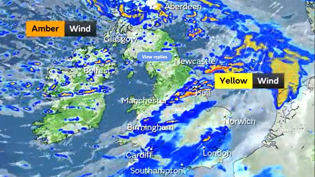Storm Dudley batters UK as Met Office amber weather warning issued