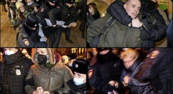 Russian Police arresting citizen protestors This is Putins war not of ordinary Russians.