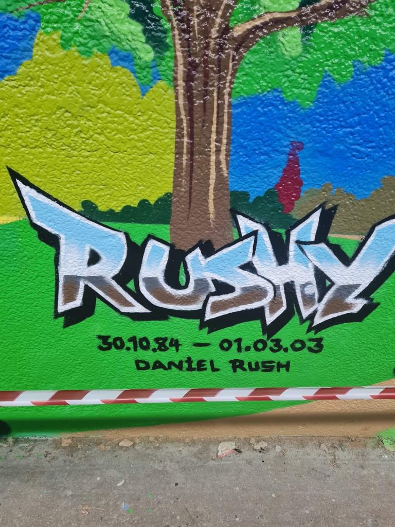 New Artwork in Underpass a tribute to Daniel Rush