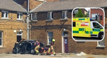 Car crashes into NHS Building at Watford General Hospital