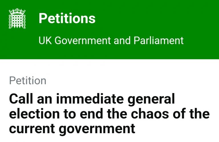 Rapidly growing Petition Calls for an immediate general election