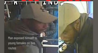 Man exposed himself in front of young passengers on a bus is now wanted by police