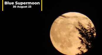 Rare Super Blue Moon Rising over Hertfordshire 30 August