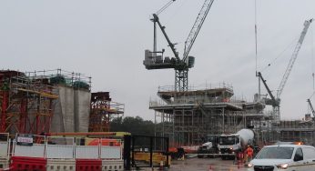 HS2 Viaduct Temporary Road meets Moorhall Road in Harefield