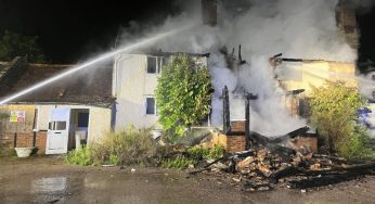 Derelict Grade II Listed Farmhouse Damaged in Large Fire