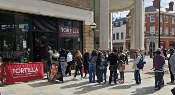 Hundreds Queue for free Burritos at Tortilla Watford