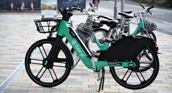 Beryl Bikes Cycle Hubs and Arriva ride-share minibus in Watford