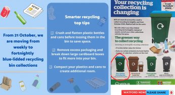 Watford Borough Council Moves to Fortnightly Recycling Collections