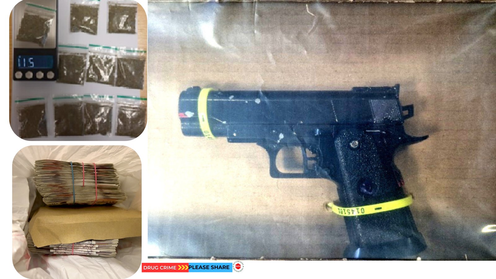 Drugs, cash and imitation firearm seized in county lines operation