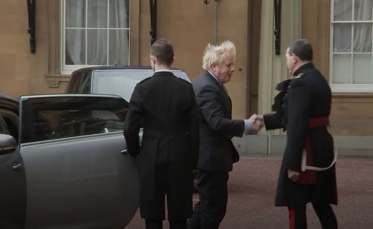 Boris Johnson meets the Queen at Buckingham Palace