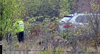 Tragic Car Accident Scene of BMW Driver went across roads then fence in Watford