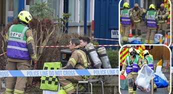 Emergency crews cleanup chemical incident at Watford General Hospital