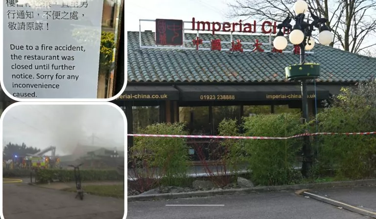 Fire Damage Forces Closure of Chinese Restaurant on A41 Watford