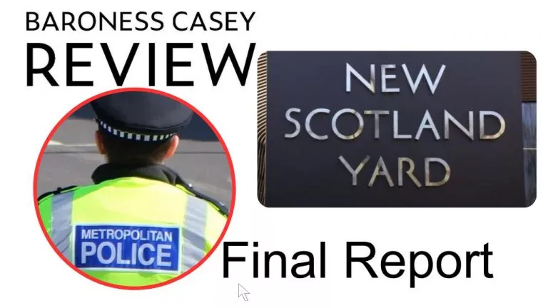 Casey Report finds Met police to be institutionally racist, misogynistic and homophobic