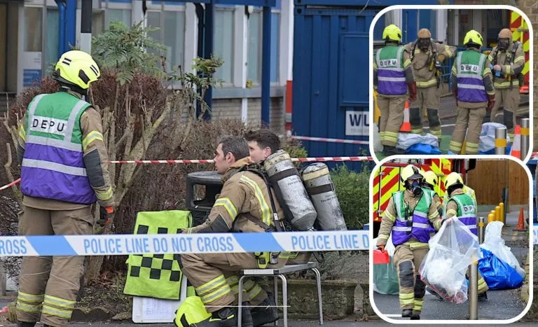 Emergency crews cleanup chemical incident at Watford General Hospital