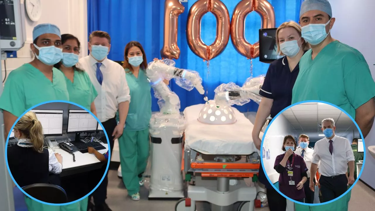 100, robotic, surgery, operations, NHS, watford, UK,