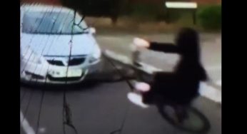 Moment Wheelie Stunt Boy Collides into a car a NEW craze