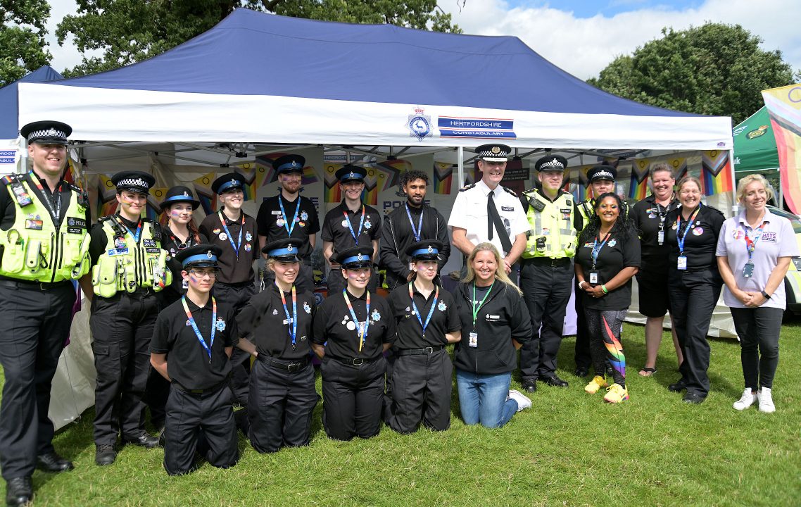 Herts Police attend the Pride Event in Cassiobury Park