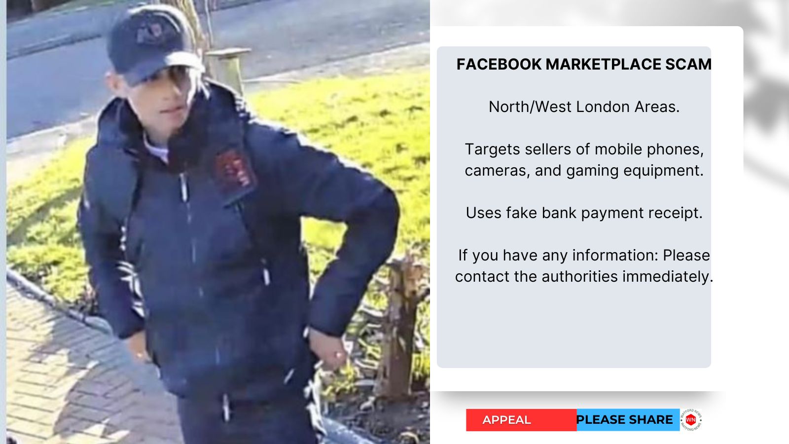 Appeal launched to Identify Wanted Facebook Marketplace Fraudster