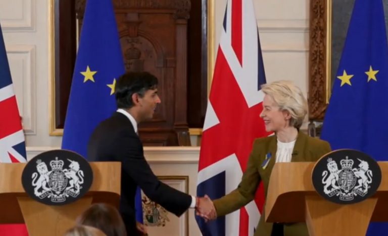 Rishi Sunak & Ursula von der Leyen New Brexit Deal to EU goods rules